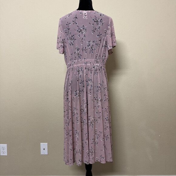 American Rag Cie Kimono Cardigan Womens XL Pink Floral Hi-Low Sheer Boho Hippie - Picture 2 of 10